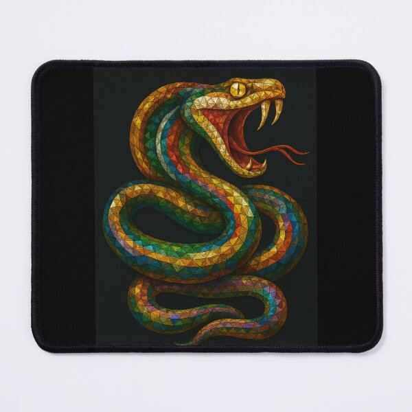 Item preview, Rainbow Gemstone Mosaic Snake designed and sold by DigitalGemArt.