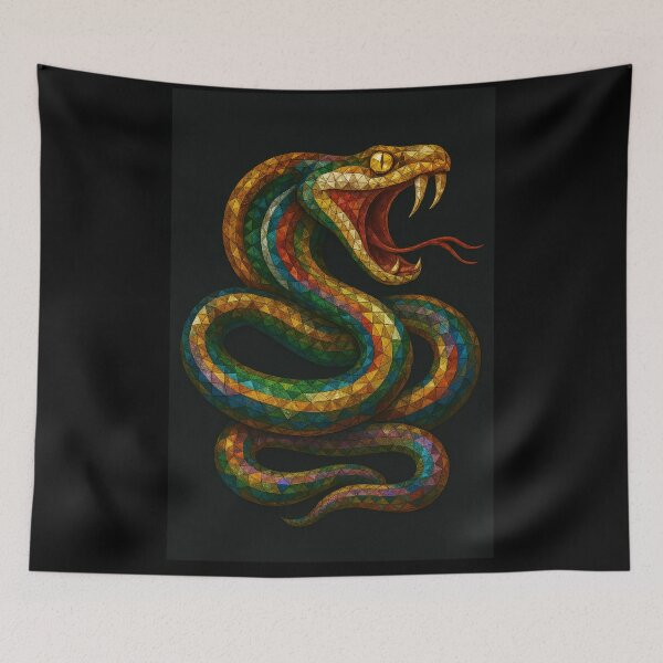 Item preview, Rainbow Gemstone Mosaic Snake designed and sold by DigitalGemArt.