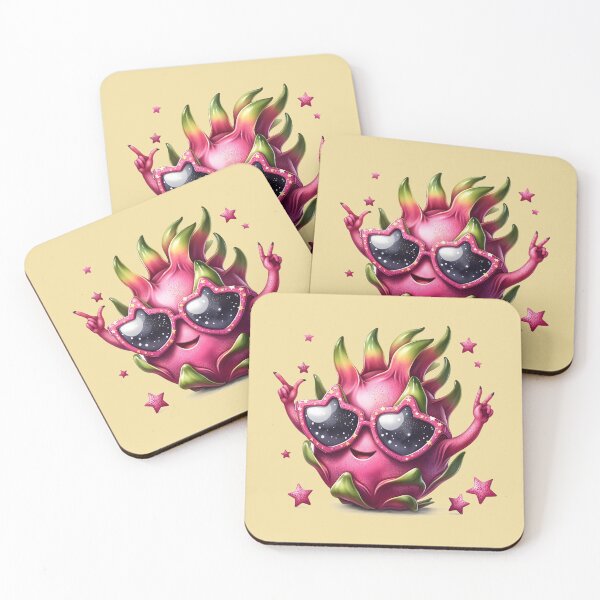 Item preview, Cute Dragon Fruit Character – Kawaii Tropical Fruit with Sunglasses designed and sold by TheRamesCo.