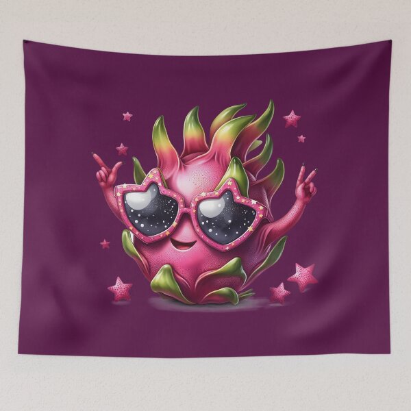 Item preview, Cute Dragon Fruit Character – Kawaii Tropical Fruit with Sunglasses designed and sold by TheRamesCo.