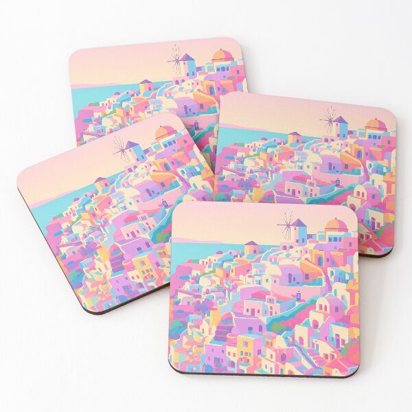 Item preview, Colorful image of Santorini in Greece designed and sold by PopCultureAndStuff.