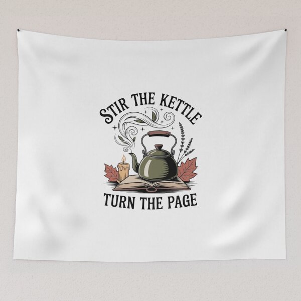Item preview, Stir the Kettle, Turn the Page — Cozy Tea & Book designed and sold by MagicWander.