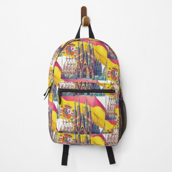 Item preview, Sagrada Familia Spain 3D Sketch with Flag, designed and sold by PaintMeWorld.