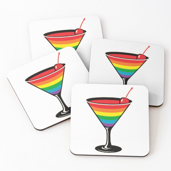 Item preview, Rainbow Martini Cocktail LGBTQ+ Pride Drink Design designed and sold by Serbin.