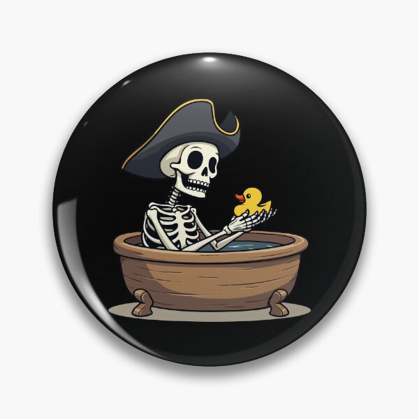 Artikelvorschau, Piratenskelett mit Gummiente - Kapitän Quietscheente entworfen und verkauft von Hans-Design.