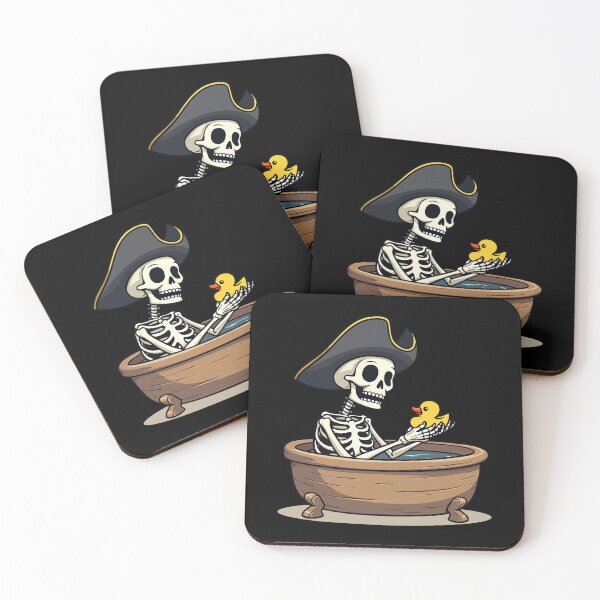 Item preview, Pirate skeleton with rubber duck - Captain Squeaky Duck designed and sold by Hans-Design.