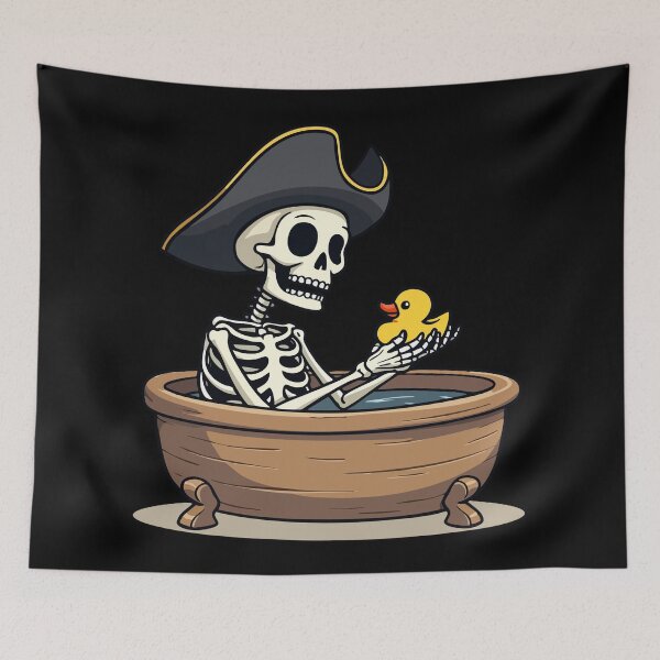 Item preview, Pirate skeleton with rubber duck - Captain Squeaky Duck designed and sold by Hans-Design.