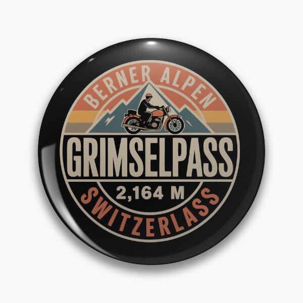 Item preview, Grimselpass Switzerland Vintage Travel Emblem – Alpine Mountains & Adventure Badge designed and sold by VividOrganica.