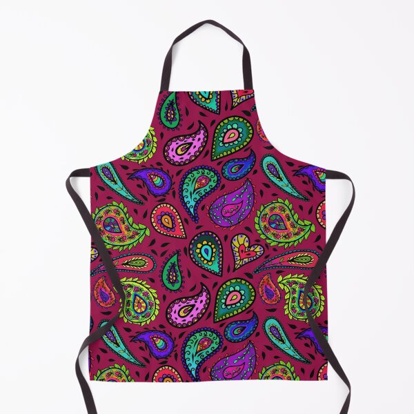 Item preview, Multicolor Paisley on Burgundy Background Beautiful Repeating Pattern designed and sold by CheriesArt.