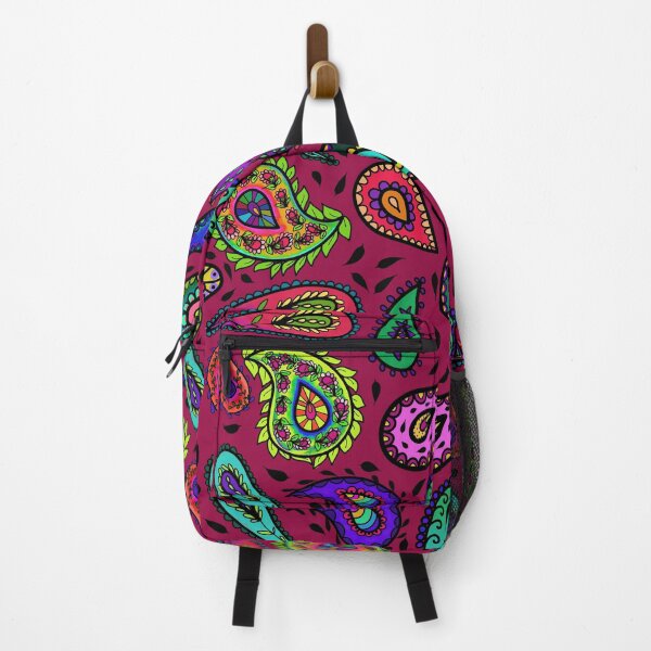 Item preview, Multicolor Paisley on Burgundy Background Beautiful Repeating Pattern designed and sold by CheriesArt.