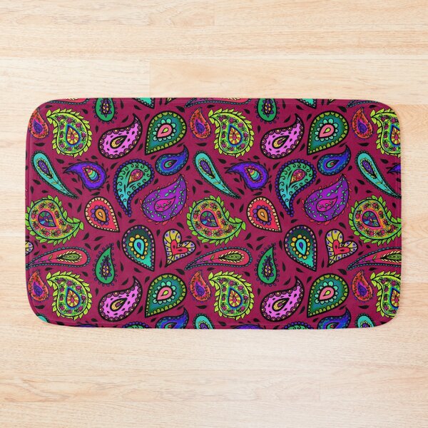 Item preview, Multicolor Paisley on Burgundy Background Beautiful Repeating Pattern designed and sold by CheriesArt.