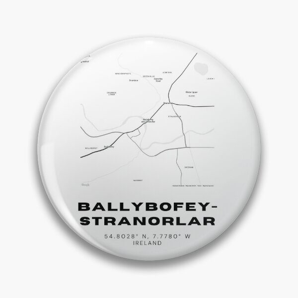Item preview, Ballybofey-Stranorlar Ireland Minimalist Map Print designed and sold by RM-Journey.