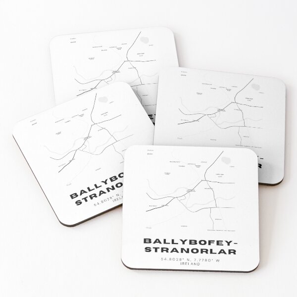 Item preview, Ballybofey-Stranorlar Ireland Minimalist Map Print designed and sold by RM-Journey.