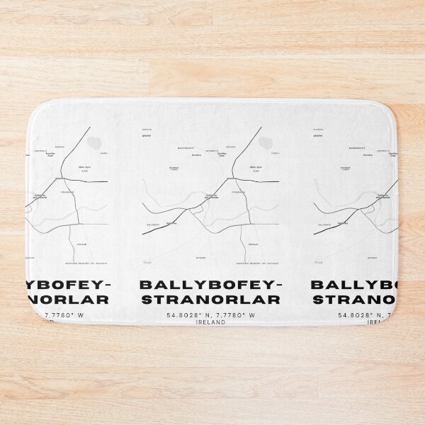 Item preview, Ballybofey-Stranorlar Ireland Minimalist Map Print designed and sold by RM-Journey.