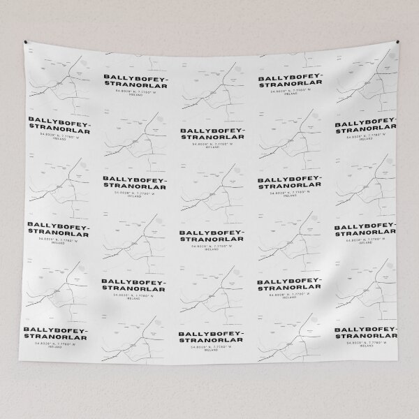 Item preview, Ballybofey-Stranorlar Ireland Minimalist Map Print designed and sold by RM-Journey.
