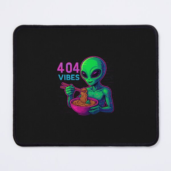 Item preview, "Neon Ramen Alien – Glitchy 404 Vibes" designed and sold by 404ErrorVibes.