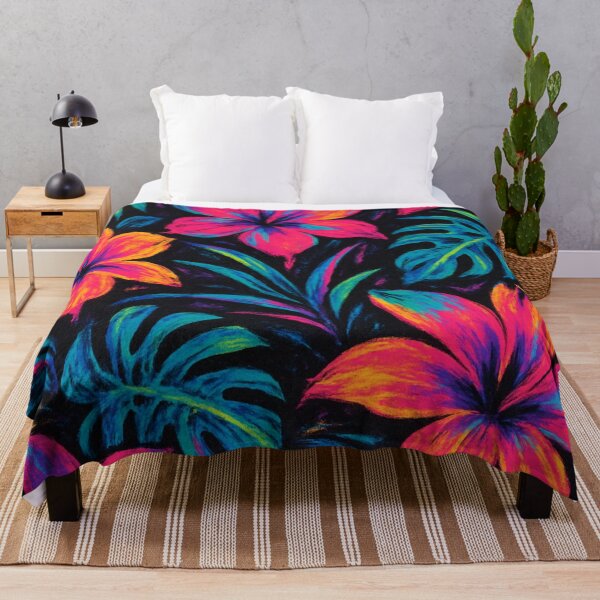 Item preview, neon colored tropical floral pattern designed and sold by Kristylynn757.