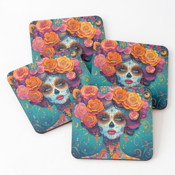 Item preview, Colorful Catrina Illustration - Vibrant Day of the Dead Art designed and sold by  Ojo de Lilith.