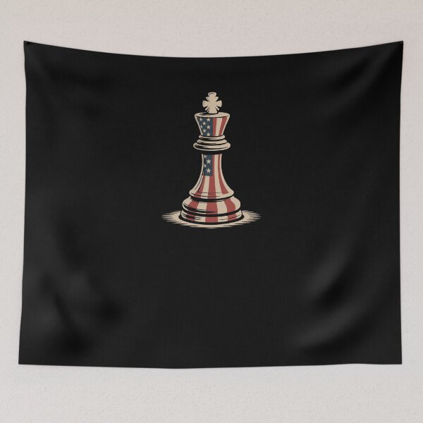 Item preview, American flag King piece patriotic chess player USA designed and sold by snowry.