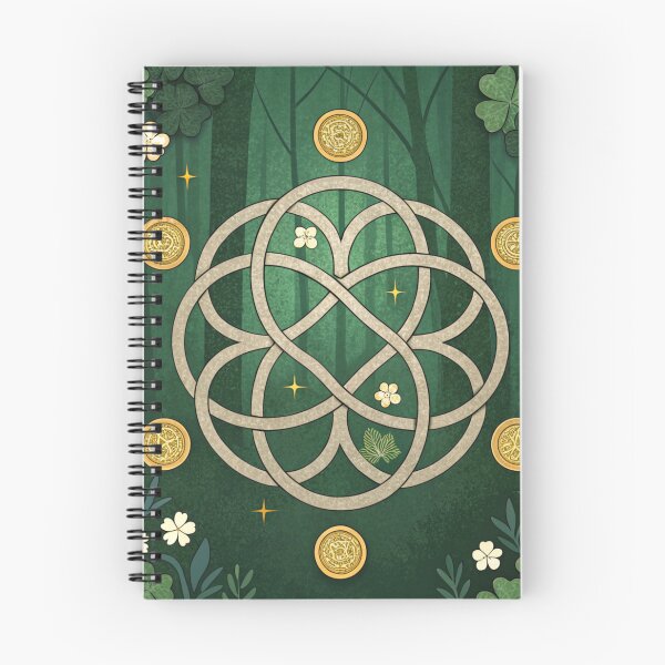 Item preview, Celtic Knot with small cloves and gold coins  designed and sold by Lucky 777.