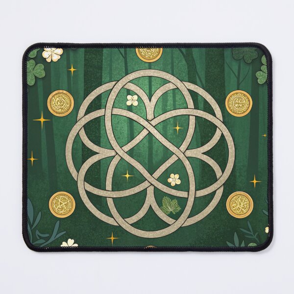 Item preview, Celtic Knot with small cloves and gold coins  designed and sold by Lucky 777.