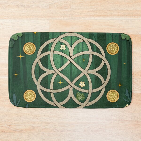 Item preview, Celtic Knot with small cloves and gold coins  designed and sold by Lucky 777.