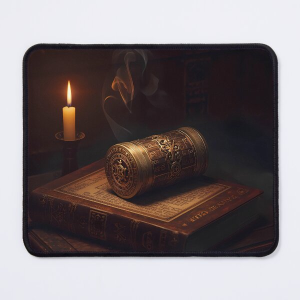 Item preview, The Candlelit Cryptex - Dark Academia Mystery Art for Book Lovers, Alchemical Puzzle Secret Code Poster designed and sold by Rilindi.