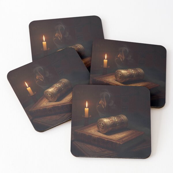 Item preview, The Candlelit Cryptex - Dark Academia Mystery Art for Book Lovers, Alchemical Puzzle Secret Code Poster designed and sold by Rilindi.