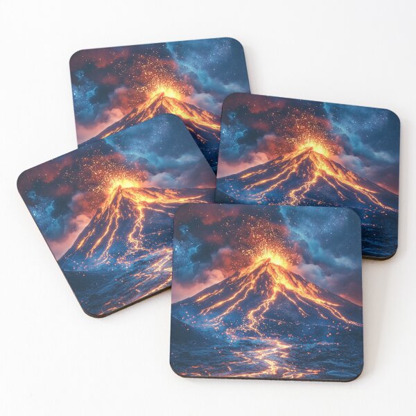 Item preview, Epic Volcanic Eruption Lava Flow | Starry Night Landscape Art | Dramatic Nature Illustration designed and sold by Hope & Light Designs.