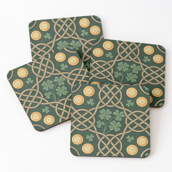 Item preview, Celtic Knot with small cloves and gold coins  designed and sold by Lucky 777.