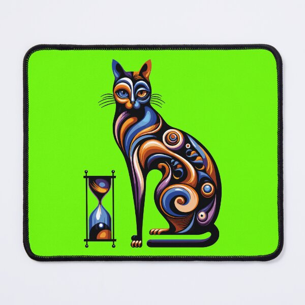 Item preview, Surreal Cat with Hourglass Dalí Style – Cosmic Abstract Art designed and sold by VALQUIRIAMX.