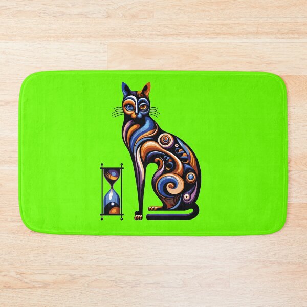 Item preview, Surreal Cat with Hourglass Dalí Style – Cosmic Abstract Art designed and sold by VALQUIRIAMX.