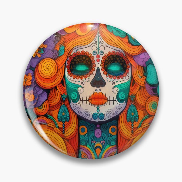 Item preview, Colorful Catrina Illustration - Vibrant Day of the Dead Art designed and sold by  Ojo de Lilith.