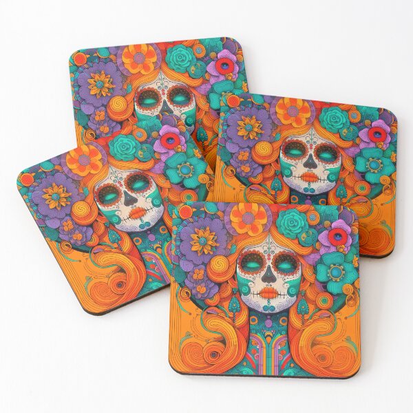 Item preview, Colorful Catrina Illustration - Vibrant Day of the Dead Art designed and sold by  Ojo de Lilith.