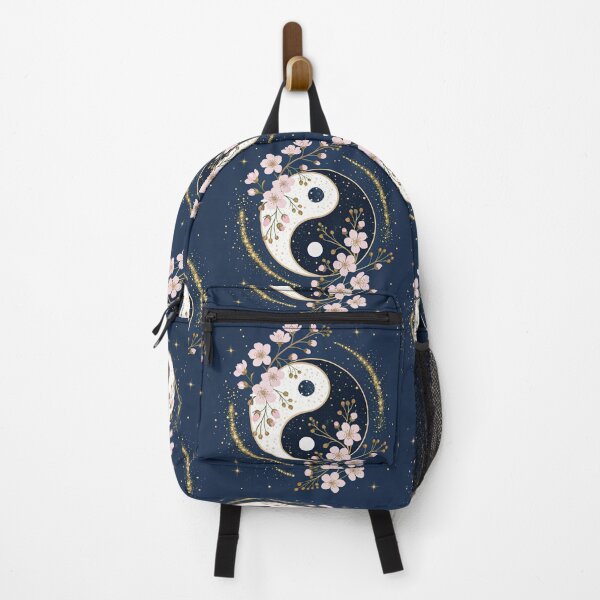 Item preview, Yin-yang symbols with cherry blossoms and golden sparkles. designed and sold by Lucky 777.