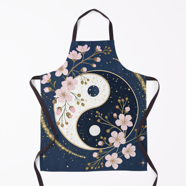 Item preview, Yin-yang symbols with cherry blossoms and golden sparkles. designed and sold by Lucky 777.