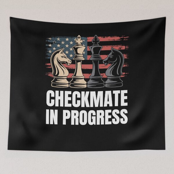 Item preview, Checkmate in progress American flag chess pieces USA designed and sold by snowry.