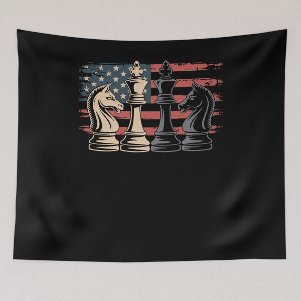 Item preview, American flag chess pieces American chess player USA designed and sold by snowry.