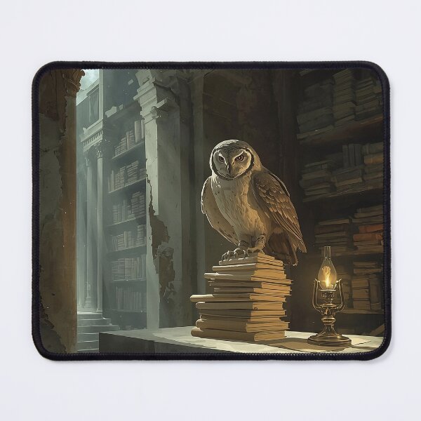 Item preview, Athena's Owl Scholar - Greek Mythology Art for Wisdom & Knowledge Lovers, Dark Academia Library Poster designed and sold by Rilindi.