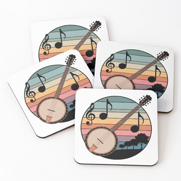Item preview, Vintage Retro Sunset Mountain Dulcimer Design – Appalachian Folk Music Instrument Illustration designed and sold by VividOrganica.