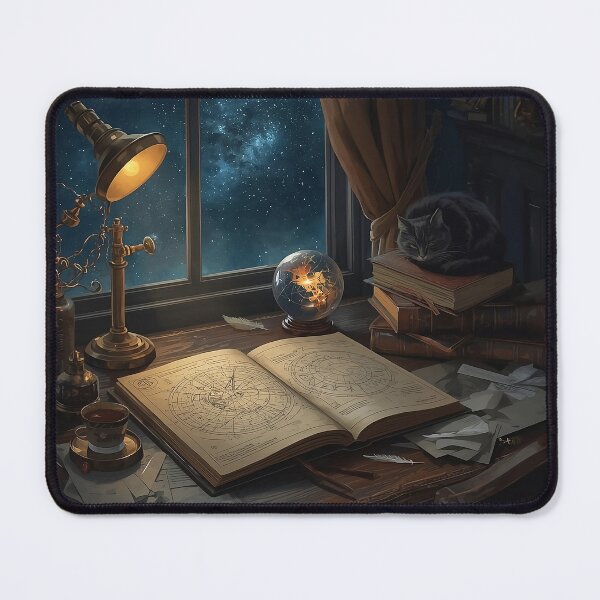Item preview, The Astrologer's Vintage Desk - Zodiac & Natal Chart Art for Astrology Lovers, Witchcore Celestial Poster designed and sold by Rilindi.