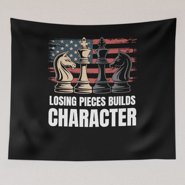 Item preview, Losing pieces builds character American flag chess pieces designed and sold by snowry.