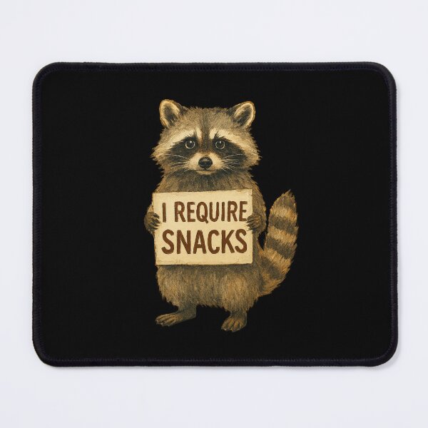 Item preview, I Require Snacks – Raccoon  designed and sold by teevoxx.