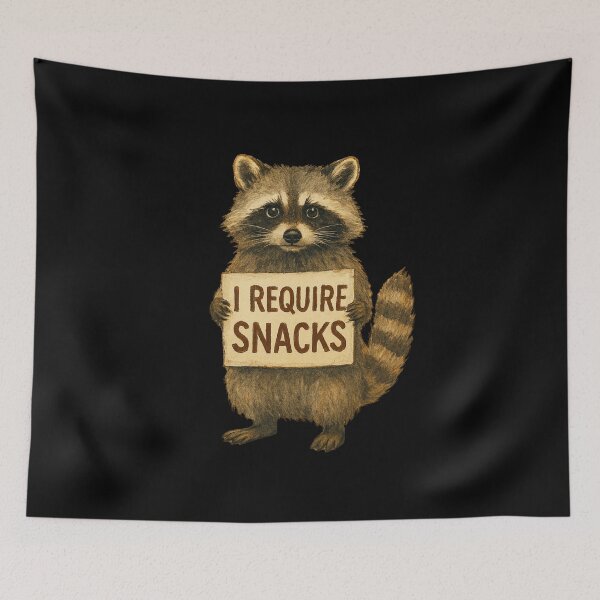 Item preview, I Require Snacks – Raccoon  designed and sold by teevoxx.