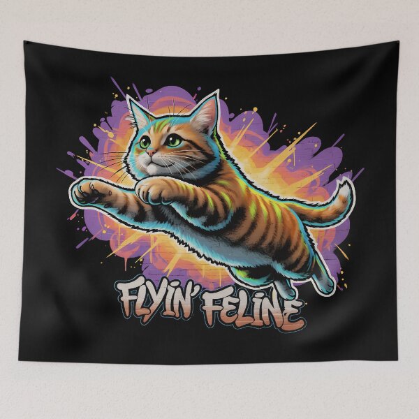 Artikelvorschau, Fliegende Katze entworfen und verkauft von Coloradodrawings.