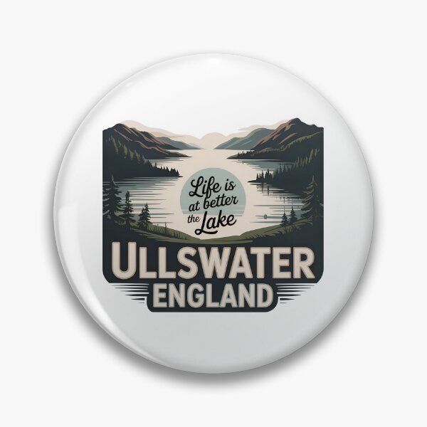 Item preview, Ullswater Lake District Retro Landscape Design – Tranquil Nature Scene in Vintage Style designed and sold by VividOrganica.