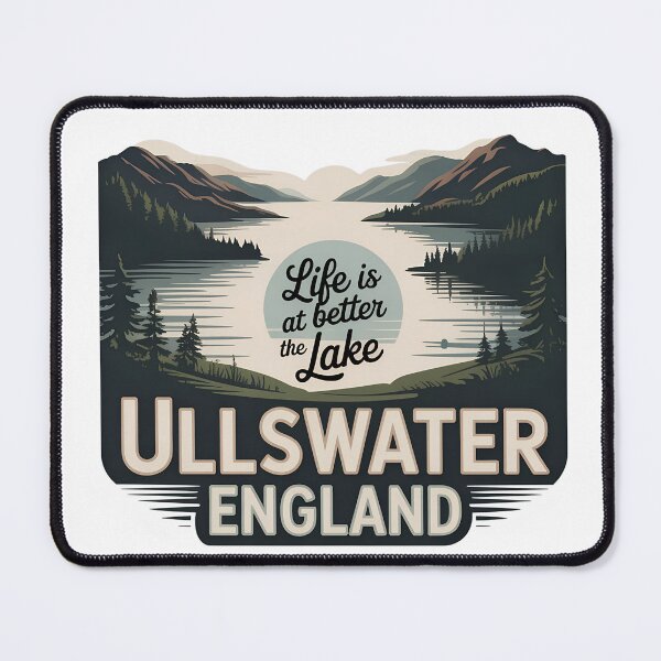 Item preview, Ullswater Lake District Retro Landscape Design – Tranquil Nature Scene in Vintage Style designed and sold by VividOrganica.