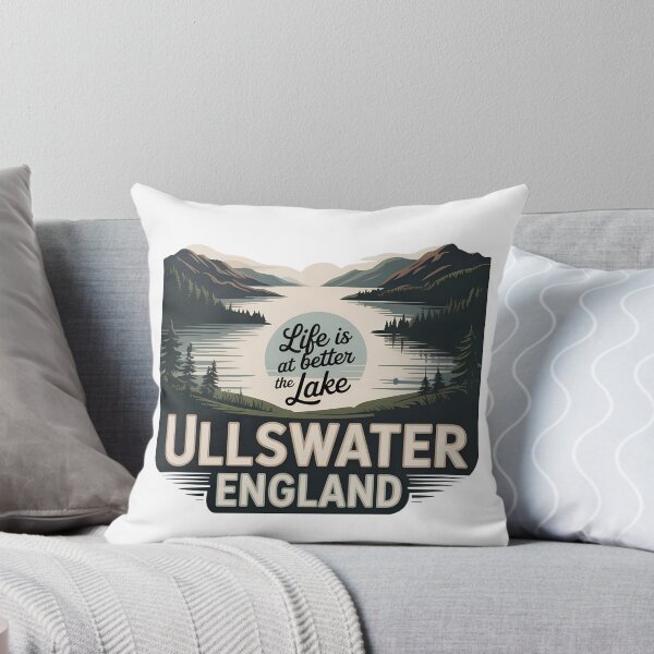 Item preview, Ullswater Lake District Retro Landscape Design – Tranquil Nature Scene in Vintage Style designed and sold by VividOrganica.