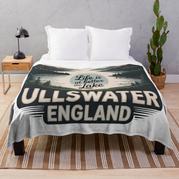 Item preview, Ullswater Lake District Retro Landscape Design – Tranquil Nature Scene in Vintage Style designed and sold by VividOrganica.
