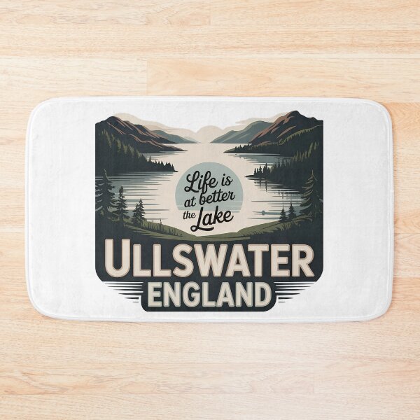 Item preview, Ullswater Lake District Retro Landscape Design – Tranquil Nature Scene in Vintage Style designed and sold by VividOrganica.